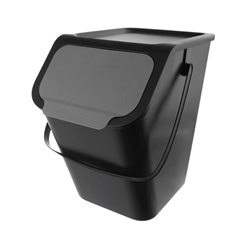 koš na třídění odpadu 25l,  37.5x25x38, plast černý/šedý