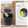 koš na třídění odpadu 25l,  37.5x25x38, plast černý/šedý