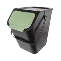 koš na třídění odpadu 25l,  37.5x25x38, plast černý/zelený