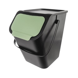 koš na třídění odpadu 25l,  37.5x25x38, plast černý/zelený