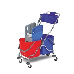 Vozík úklidový s čelisťovým ždímačem, chrom